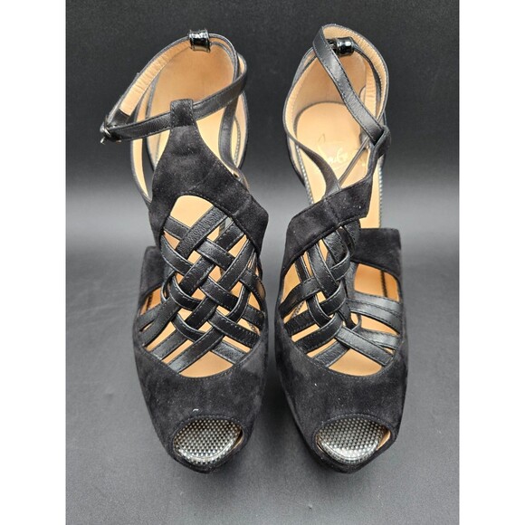 Christian Louboutin Shoes 37 Carlota High Heel Strappy Red Sole Platform Pump - Picture 2 of 10